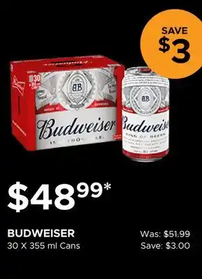 The Beer Store BUDWEISER offer