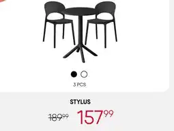 Meubles RD Stylus - Indoor/Outdoor Resin Dining Set with Round Table and 2 Stackable Chairs â€ Black offer