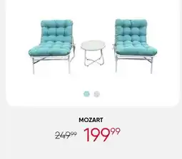 Meubles RD Mozart - Outdoor Steel Conversation Set with Coffee Table - 3 pcs, Turquoise offer