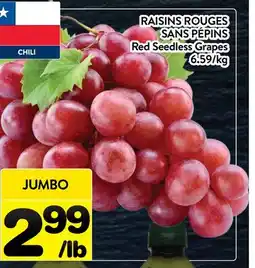 Supermarché PA RAISINS ROUGES SANS PÉPINS | Red Seedless Grapes offer