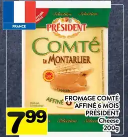 Supermarché PA FROMAGE COMTÉ AFFINÉ 6 MOIS PRÉSIDENT | Cheese offer