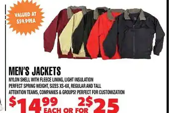 Len's Mill Stores MEN'S JACKETS offer