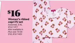 Giant Tiger Women's ribbed capri PJ set offer