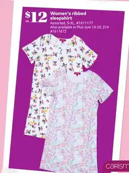 Giant Tiger Carisma Women's ribbed sleepshirt offer