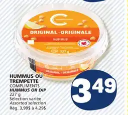 Marché Bonichoix COMPLIMENTS HUMMUS OR DIP offer