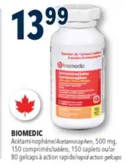 Familiprix Biomedic extra strength acetaminophen tablets for adults 150un offer