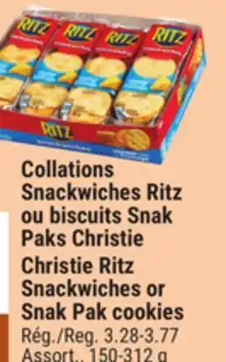 Giant Tiger Christie Ritz Snackwiches or Snak Pak cookies offer