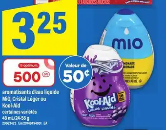 Maxi AROMATISANTS D'EAU LIQUIDE MIO, CRISTAL LÉGER OU KOOL-AID offer