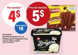Maxi CRÈME GLACÉE STYLE CRÈMERIE BREYERS 1,41 L OU FRIANDISES GLACÉES FUDGESICLE 4-12 UN offer