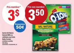 Maxi BARRES VAL NATURE GENERAL MILLS OU COLLATIONS AUX FRUITS BETTY CROCKER offer