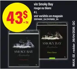 Maxi VIN SMOKY BAY ROUGE OU BLANC offer