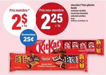 Maxi CHOCOLATS P'TITES GÂTERIES | NESTLÉ | SNACK SIZE CHOCOLATE, 8 UN offer