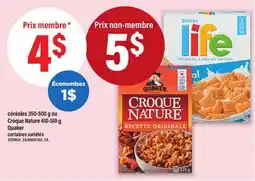 Maxi CÉRÉALES, 350-500 G OU CROQUE NATURE, 410-510 G, QUAKER offer