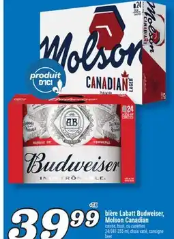 Marché Richelieu Bière Labatt Budweiser, Molson Canadian | Beer offer