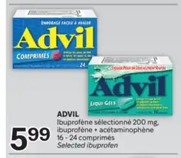 Brunet ADVIL Ibuprofène sélectionné 200mg, ibuprofène + acétaminophène offer