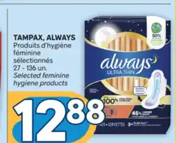 Brunet TAMPAX, ALWAYS Produits d'hygiène féminine sélectionnés offer