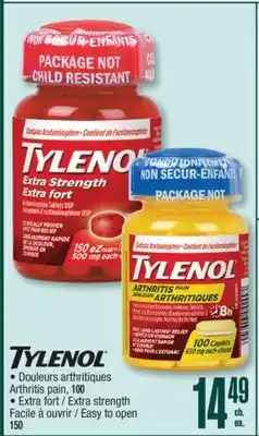 Jean Coutu Tylenol Arthritis pain, 100 Extra strength Easy to open 150 offer