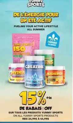 Jean Coutu YUMMY SPORTS PRODUCTS offer