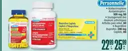 Jean Coutu Personnelle Acetaminophen, 500 mg, 500, Arthritis pain relief, 300, Ibuprofen, 200 mg offer