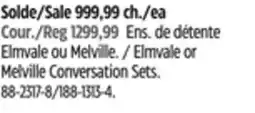 Canadian Tire Elmvale or Melville Conversation Sets offer