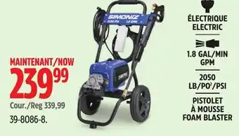 Canadian Tire Simoniz 2050 PSI Electric Pressure Washer with Foam Blaster offer
