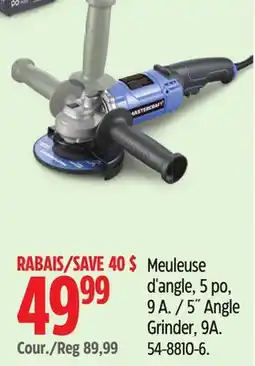 Canadian Tire Mastercraft 5˝ Angle Grinder, 9A offer
