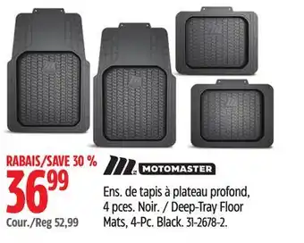 Canadian Tire Deep-Tray Floor Mats, 4-Pc. Black offer