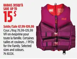 Canadian Tire PFDs for the Family offer