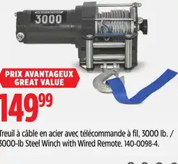 Canadian Tire 3000-lb Steel Winch with Wired Remote offer