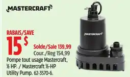 Canadian Tire Mastercraft 1⁄2-HP Utility Pump offer