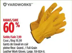 Canadian Tire Yardworks Full-Grain Leather Work Gloves offer