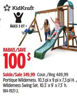 Canadian Tire KidKraft Wilderness Swing Set. 10.3´ x 9´ x 7.3´ h offer