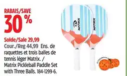Canadian Tire Matrix Pickleball Paddle Set with Three Balls offer