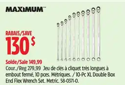Canadian Tire Maximum 10-Pc XL Double Box End Flex Wrench Set offer
