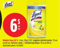 Canadian Tire Lysol Disinfecting Wipes offer
