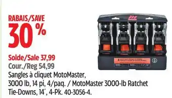 Canadian Tire MotoMaster 3000-lb Ratchet Tie-Downs, 14´, 4-Pk offer