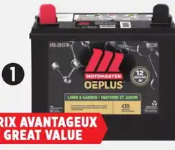 Canadian Tire MotoMaster OEPlus U1 and U1R L&G Batteries offer