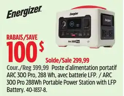 Canadian Tire Energizer ARC 300 Pro 288Wh Portable Power Station with LFP Battery offer