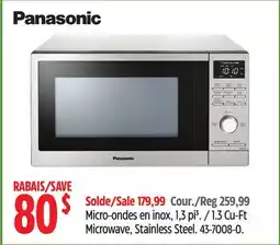 Canadian Tire Panasonic 1.3 Cu-Ft Microwave, Stainless Steel offer