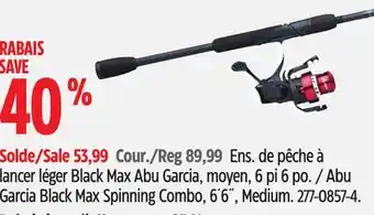Canadian Tire Abu Garcia Black Max Spinning Combo, 6´6˝, Medium offer