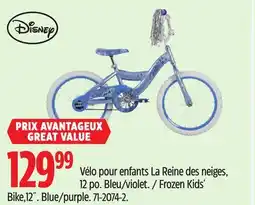 Canadian Tire Disney Frozen Kids' Bike,12˝. Blue/purple offer