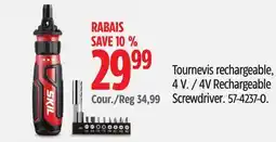 Canadian Tire SKIL 4V Rechargeable Screwdriver offer