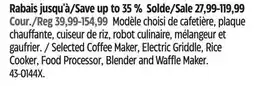 Canadian Tire Black+decker Selected Coffee Maker, Electric Griddle, Rice Cooker, Food Processor offer