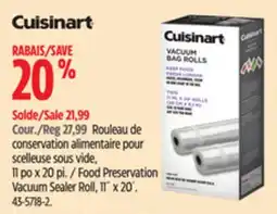 Canadian Tire Cuisinart Food Preservation Vacuum Sealer Roll, 11˝ x 20´ offer