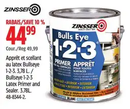 Canadian Tire Zinsser Bullseye 1-2-3 Latex Primer and Sealer offer