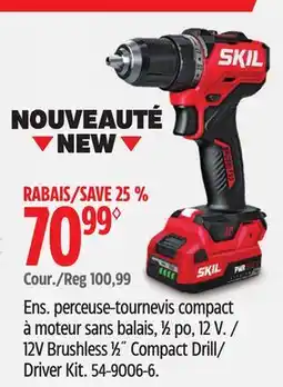 Canadian Tire SKIL 12V Brushless 1⁄2˝ Compact Drill/ Driver Kit offer