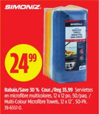 Canadian Tire Multi-Colour Microfibre Towels, 12 x 12, 50-Pk offer