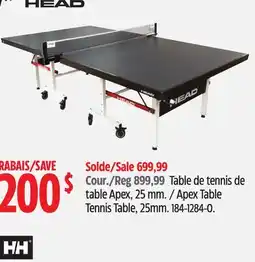 Canadian Tire HEAD Apex Table Tennis Table, 25mm offer