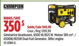 Canadian Tire Champion 6500W/8125W Dual-Fuel Generator offer