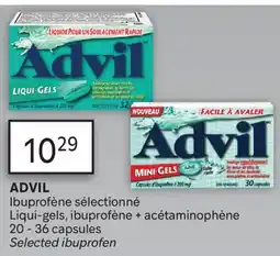 Brunet ADVIL Ibuprofène sélectionné Liqui-gels, ibuprofène + acétaminophène offer